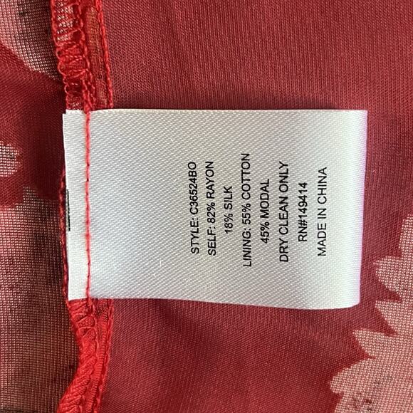 NWT Johnny Was Bias Bobcat Forest Silk Blend Red Floral Maxi Dress - Picture 11 of 11